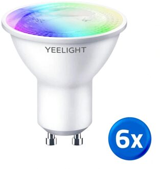 Yeelight slimme led spot - GU10 fitting - RGBWW Multicolor en Wit - Voordeelset van 6 stuks