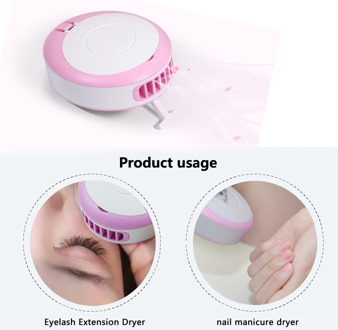 Yelix Dryer for Eyelash Extensions USB Mini Handheld Fan with Mirror Protable and Rechargeable 2 Gears Speed Air Blower Make Up