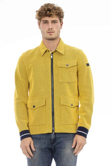 Yellow Cotton Jacket Distretto12 , Yellow , Heren - L,M