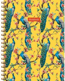Yellow Peacock Notebook Spiraalboek (Lijnen) / Yellow Peacock Notebook Carnet