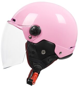 Yema Moto Rcycle Half Helm Man Vrouw Vintage Verwijderbare Scooter Helm Fietsen Fiets Elektrische Moto Open Gezicht Veiligheid Helmen roze