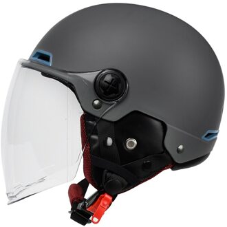 Yema Moto Rcycle Half Helm Man Vrouw Vintage Verwijderbare Scooter Helm Fietsen Fiets Elektrische Moto Open Gezicht Veiligheid Helmen Sub donker grijs a