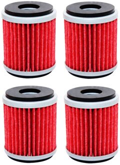 Yerbay Olie Filter Voor Yamaha XG250 XT250 YBR250 MT125 Yzf R125 VP125 YP125 Xmax 125 CZD300 T110 Crypton YZ250F YZ450F yfz 450 4 stukken rood