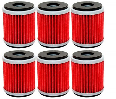 Yerbay Olie Filter Voor Yamaha XG250 XT250 YBR250 MT125 Yzf R125 VP125 YP125 Xmax 125 CZD300 T110 Crypton YZ250F YZ450F yfz 450 6 stuk rood