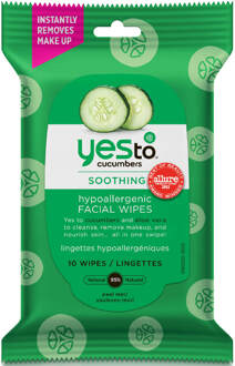 Yes To Cucumbers Hypoallergenic Facial Wipes (Pack of 10)
