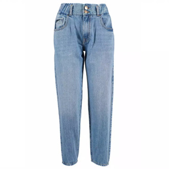 Yes Zee Blauwe Katoenen Jeans met Hoge Taille YES ZEE , Blue , Dames - W27,W26,W29