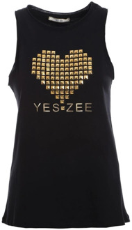 Yes Zee Sleeveless Tops YES ZEE , Black , Dames - XL