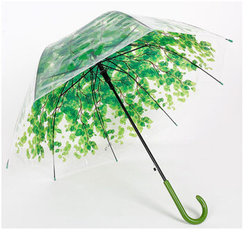 Yesello 1 Pcs Rainny Sunny Prinses Dome Bubble Paraplu Bladeren Transparante Leuke Paraplu Leuke Clear Voor Vrouwen Lange Paraplu