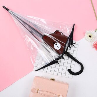 Yesello Transparante Beer Lange Paraplu Vrouwen Sterke Winddicht Automatische Lange Paraplu Winddicht Lange Handvat Mannen Paraplu Z605 reekalf B