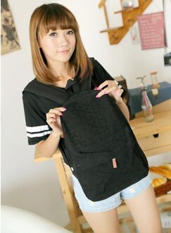 Yesetn bag 060317 mode dame kleine kant rugzak schooltas zwart