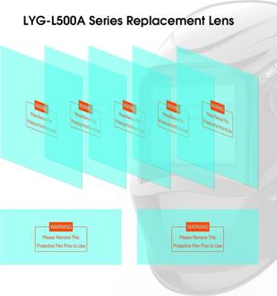 YESWELDER 5 Pcs Grote Bekijken Screen Outer Vervanging Lens en 2 stuks Inner Vervanging Lens voor LYG-L500A Serie Lashelm