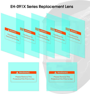 YESWELDER 5 Pcs Large Viewing Screen Outer Replacement Lens and 2 pcs Inner Replacement Lens for EH-091X Series Welding Helmet