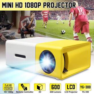 YG-300 Lcd Led Projector 400-600 Lumens 320X240 800:1 Ondersteuning 1080P Draagbare Office Home Cinema eu stekker