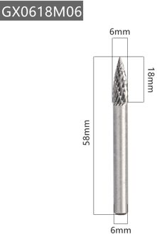 YG8 Legering Roterende Bestand 1Pc Gx Type Double Slot Tungsten Staal Houtsnijwerk Slijpen Hoofd Hard Metalen Frees voor Koper GX0618M06