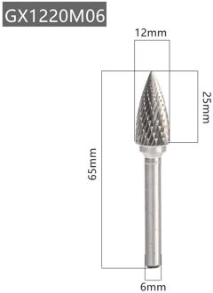 YG8 Legering Roterende Bestand 1Pc Gx Type Double Slot Tungsten Staal Houtsnijwerk Slijpen Hoofd Hard Metalen Frees voor Koper GX1225M06