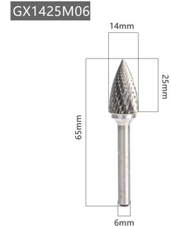 YG8 Legering Roterende Bestand 1Pc Gx Type Double Slot Tungsten Staal Houtsnijwerk Slijpen Hoofd Hard Metalen Frees voor Koper GX1425M06