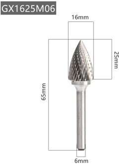 YG8 Legering Roterende Bestand 1Pc Gx Type Double Slot Tungsten Staal Houtsnijwerk Slijpen Hoofd Hard Metalen Frees voor Koper GX1625M06