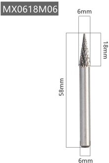 YG8 Legering Roterende Bestand 1Pc Mx Type Double Slot Tungsten Carbide Houtsnijwerk Slijpen Hoofd Hard Metalen Frees voor Koper MX0618M06