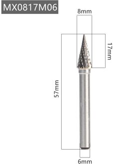 YG8 Legering Roterende Bestand 1Pc Mx Type Double Slot Tungsten Carbide Houtsnijwerk Slijpen Hoofd Hard Metalen Frees voor Koper MX0817M06