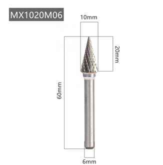 YG8 Legering Roterende Bestand 1Pc Mx Type Double Slot Tungsten Carbide Houtsnijwerk Slijpen Hoofd Hard Metalen Frees voor Koper MX1020M06