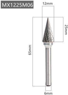 YG8 Legering Roterende Bestand 1Pc Mx Type Double Slot Tungsten Carbide Houtsnijwerk Slijpen Hoofd Hard Metalen Frees voor Koper MX1225M06