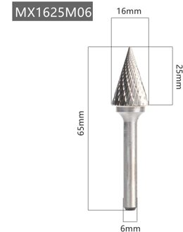 YG8 Legering Roterende Bestand 1Pc Mx Type Double Slot Tungsten Carbide Houtsnijwerk Slijpen Hoofd Hard Metalen Frees voor Koper MX1625M06