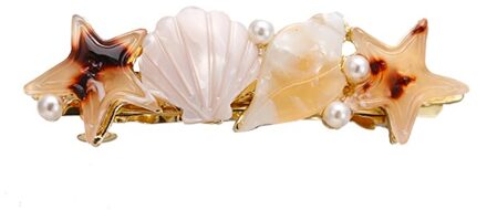 Yhpup Trendy Koreaanse Zeester Shell Azijnzuur Acryl Haar Clip Parels voor Meisje Vrouwen Haar Verklaring Sieraden Accessoires