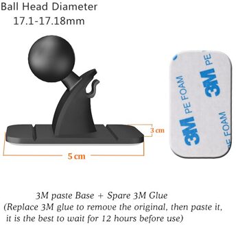 Yianerm Universele 17mm Balhoofd 3M Sticker Base Accessoire Air Vent Turn Mount Gebruikt Voor Auto Telefoon Houder accessoire 3M Stick Mount