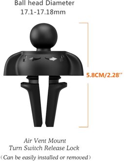 Yianerm Universele 17mm Balhoofd 3M Sticker Base Accessoire Air Vent Turn Mount Gebruikt Voor Auto Telefoon Houder accessoire Air Vent Mount