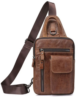 YIANG Men Genuine Leather Cowhide Messenger Shoulder Cross Body Bag Travel Male Sling Chest Back Pack Day Bag New