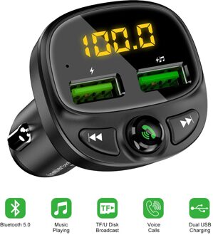 Yibeika Usb Car Charger Voor Telefoon Fm Draadloze Zender Bluetooth MP3 Speler Usb Lader Dual Tf Muziek Card Auto Handen-Gratis Kit