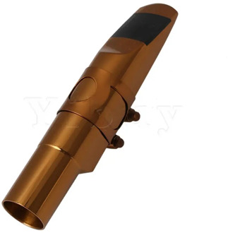 Yibuy Rose Gold B Flat Tenor Saxophone Sax Mouthpiece with Ligature Cap 9#