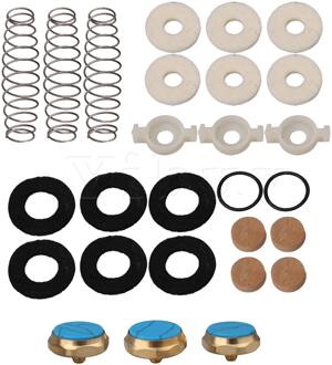 Yibuy Trompet Klep Kurk Pad Blauw Turquoise Inlay Vinger Knoppen Zuigerveer