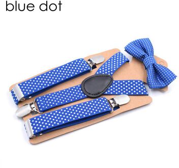 Yienws Strikje Bretels voor Jongens Vintage Marine Dot Strap Bretels Jongen 3 Clip Knop Suspensorio Bretelle Enfant Garcon YiA048 koninklijk blauw