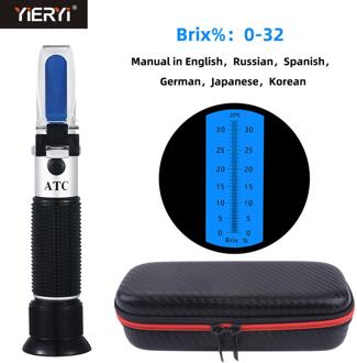 Yieryi Handheld 0-32% Brix Refractometer Atc Voor Suiker Graden Meter Sacharimeter Snijden Vloeistof Dichtheid Concentratie Meter