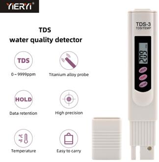 Yieryi Lcd Digitale Tds Meter TDS-3 Waterkwaliteit Zuiverheid Tester Pen Filter Temp Ppm Aquarium Producten Komen