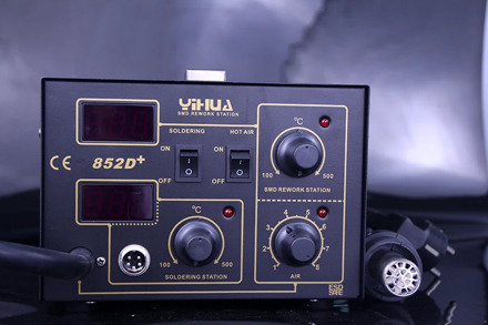 YIHUA 852D+Pump Air Flow Adjustable Hot Air With Soldering Air Soldering Station 2in1 hot air desoldering station