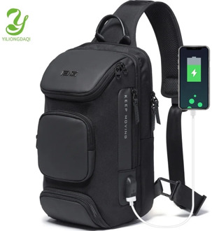 YILIONGDAQI 2020 Hot Sell Men Sling Bags Waterproof Crossbody Bag Multifunction Shoulder Bags with USB Charging Port