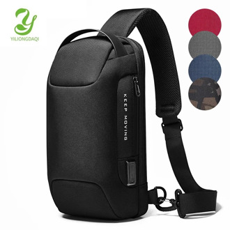 YILIONGDAQI Men Sling Bag Sport Travel Cross Body Chest Pack Waterproof Anti-theft Shoulder Bag with USB