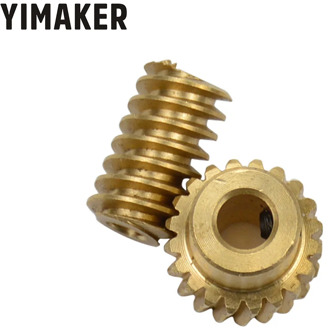 YIMAKER 1pair 0.5 Modulus Small Reduction Ratio of 1:10 Motor Output Copper Worm Wheel Gear For DIY