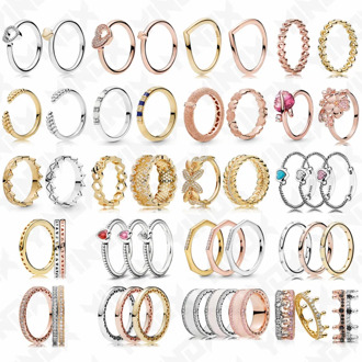 YinDX Authentic 925 Sterling Silver Ring New Women'S Simple Popular Ring Suitable For Original European Wedding