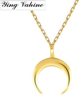 ying Vahine 100% 925 Sterling Silver Moon Pendant Necklaces for Women