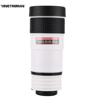 Yingtouman Outdoor 8X Mobiele Telefoon Camera Telescoop Lens Outdoor Draagbare High-Definition Monoculaire Telescoop Voor Mobiele Telefoon wit