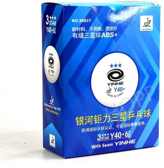 Yinhe 3-Star Y40 + Tafeltennis Ballen (3 Ster, Materiaal 3-Star Seamed Abs Ballen) Plastic Poly Ping Pong Ballen 6 balls