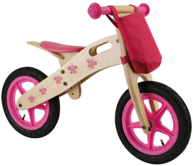 Yipeeh houten loopfiets - 12 inch - roze