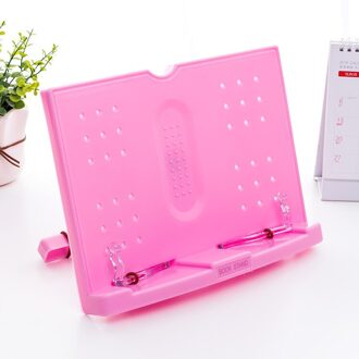 Yisuremia Multifunctionele Boek Houder Stand Plastic Desktop Reading Frame Computer Map Rack Bladmuziek Boek Houder Stand Roze