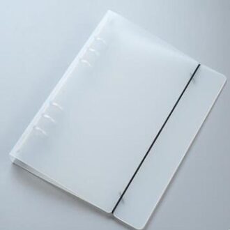 Yiwi A5 Roze Blauw PVC Notebook Accessoire Vel Shell Kantoor School Briefpapier Transparante Beknopte 6 Gaten Bindmiddel Planner Cover wit