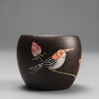 Yixing paars zand cup size master cup van handmatige gekleurde tekening of patroon individuele cup monster theekop kung fu zwart