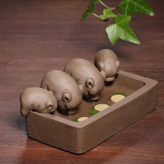 Yixing Thee Huisdier Keramische Creatieve Thee Spelen Piggy Drinkwater Kleine Muis Ornamenten Volledige Kleding En Voldoende Voedsel Thee Set