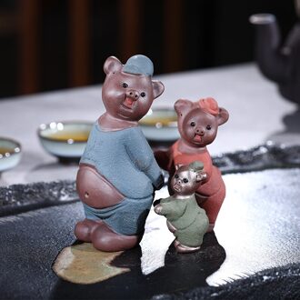 Yixing yixing thee huisdier alle handmatige familie portret varken woondecoratie accessoires kleine ornamenten fabriek een levering